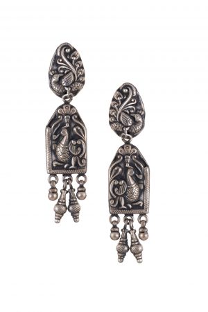 Silver Earring Peacock motif