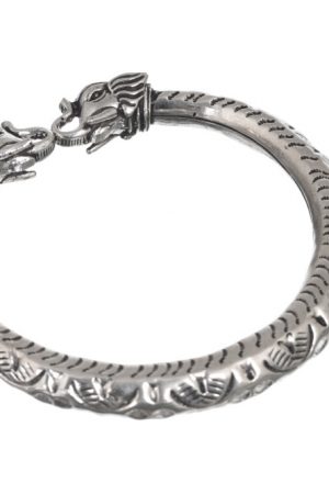 silver bangle elephant motif